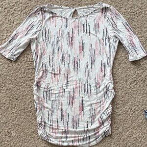 Motherhood Short Sleeve Top - White, Pink, and Black
